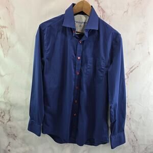 Twillory Shirt Mens 15.5 Blue Plaid Button Up Long Sleeve Performance